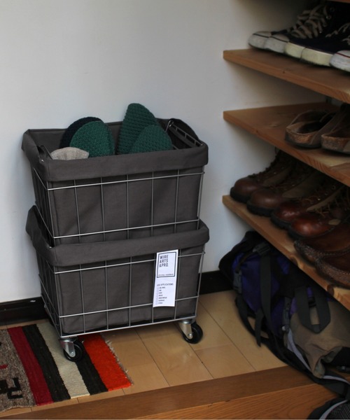 BRID（ブリッド）の「.ブリッド スタッキングバスケット 2段 収納 / BRID STACKING BASKET with CASTER WASHABLE COVER［02］（収納グッズ・レディース・ホワイト/ライトグレー/ベージュ/ブラウン/ダークグレー・ONE SIZE）」の4枚目の写真