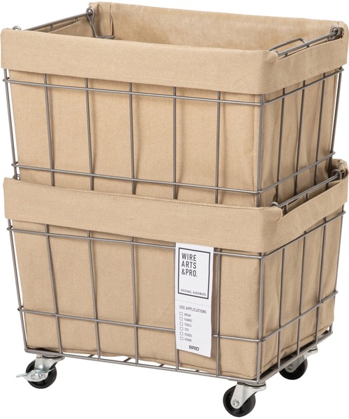 BRID（ブリッド）の「.ブリッド スタッキングバスケット 2段 収納 / BRID STACKING BASKET with CASTER WASHABLE COVER［02］（収納グッズ・レディース・ホワイト/ライトグレー/ベージュ/ブラウン/ダークグレー・ONE SIZE）」の13枚目の写真