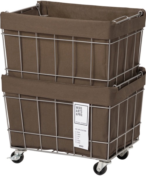 BRID（ブリッド）の「.ブリッド スタッキングバスケット 2段 収納 / BRID STACKING BASKET with CASTER WASHABLE COVER［02］（収納グッズ・レディース・ホワイト/ライトグレー/ベージュ/ブラウン/ダークグレー・ONE SIZE）」の12枚目の写真
