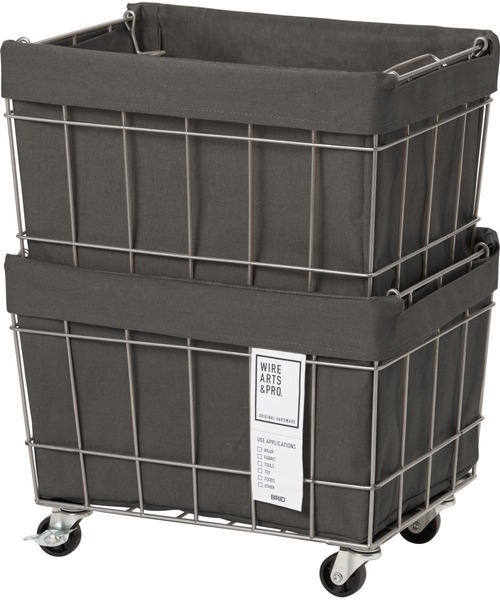 BRID（ブリッド）の「.ブリッド スタッキングバスケット 2段 収納 / BRID STACKING BASKET with CASTER WASHABLE COVER［02］（収納グッズ・レディース・ホワイト/ライトグレー/ベージュ/ブラウン/ダークグレー・ONE SIZE）」の11枚目の写真