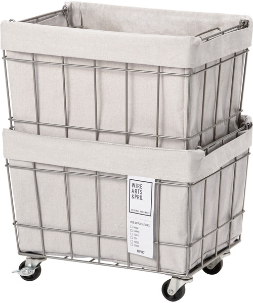 BRID（ブリッド）の「.ブリッド スタッキングバスケット 2段 収納 / BRID STACKING BASKET with CASTER WASHABLE COVER［02］（収納グッズ・レディース・ホワイト/ライトグレー/ベージュ/ブラウン/ダークグレー・ONE SIZE）」の10枚目の写真