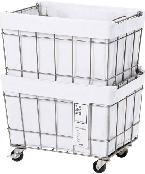 BRID（ブリッド）の「.ブリッド スタッキングバスケット 2段 収納 / BRID STACKING BASKET with CASTER WASHABLE COVER［02］（収納グッズ・レディース・ホワイト/ライトグレー/ベージュ/ブラウン/ダークグレー・ONE SIZE）」の9枚目の写真