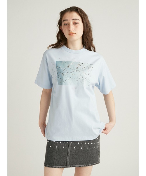 FURFUR（ファーファー）の「Mai Kiseコラボ/BIRDTシャツ（Tシャツ/カットソー・レディース・オレンジ/ホワイト/ブルー・FREE）」の17枚目の写真