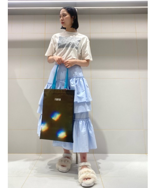 FURFUR（ファーファー）の「Mai Kiseコラボ/BIRDTシャツ（Tシャツ/カットソー・レディース・オレンジ/ホワイト/ブルー・FREE）」の19枚目の写真