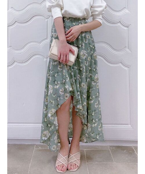 dazzlin(ダズリン)の「morning gloryヘムスカート(スカート・レディース・イエロー/ブルー/グリーン・SMALL/MEDIUM)」の2枚目の写真