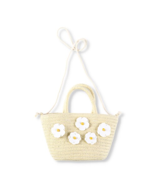 BRANSHES(ブランシェス)の「お花モチーフ付き2WAYバッグ(かごバッグ・キッズ・ベージュ・FREE)」の9枚目の写真