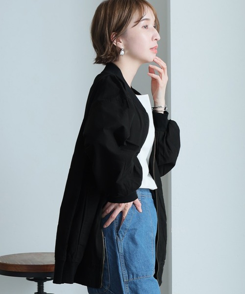 ElegChic(エレグシック)の「パフスリーブ ロング丈MA-1(MA-1・レディース・ブラック/ベージュ/ライトカーキ・M/XL/4L)」の11枚目の写真