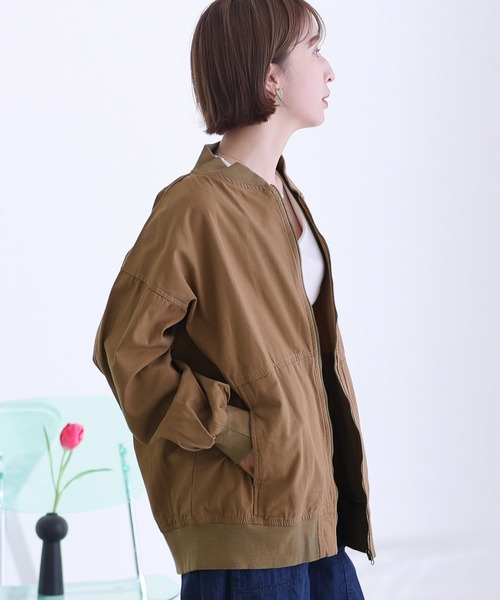 ElegChic(エレグシック)の「パフスリーブ ロング丈MA-1(MA-1・レディース・ブラック/ベージュ/ライトカーキ・M/XL/4L)」の16枚目の写真