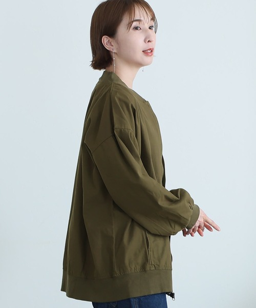 ElegChic(エレグシック)の「パフスリーブ ロング丈MA-1(MA-1・レディース・ブラック/ベージュ/ライトカーキ・M/XL/4L)」の12枚目の写真
