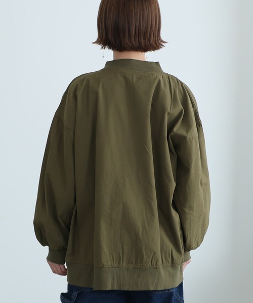 ElegChic(エレグシック)の「パフスリーブ ロング丈MA-1(MA-1・レディース・ブラック/ベージュ/ライトカーキ・M/XL/4L)」の10枚目の写真