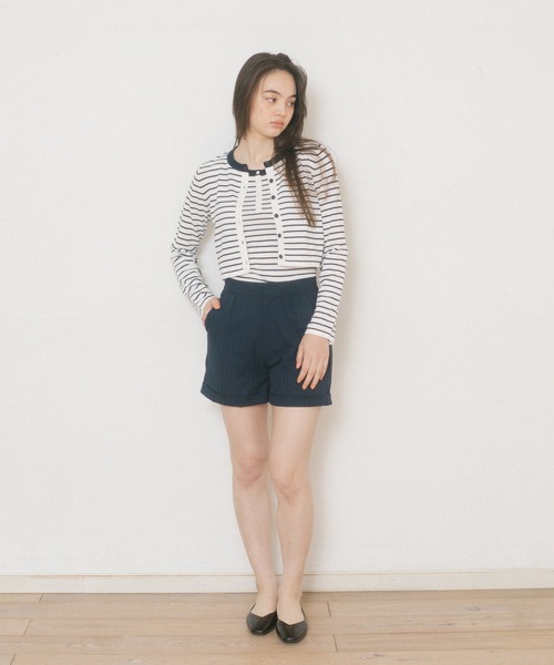 TINA：JOJUN（ティーナジョジュン）の「オーガニックコットン ボーダータンクトップ TINA：JOJUN（タンクトップ・レディース・ベビーピンク/ホワイト×ネイビー/チェリーピンク・M）」の10枚目の写真