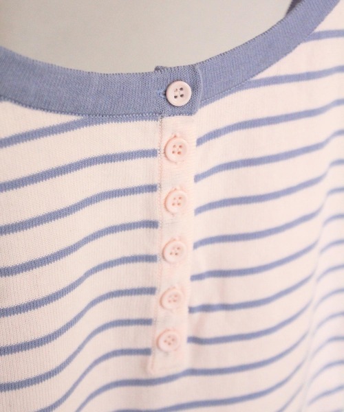 TINA：JOJUN（ティーナジョジュン）の「オーガニックコットン ボーダータンクトップ TINA：JOJUN（タンクトップ・レディース・ベビーピンク/ホワイト×ネイビー/チェリーピンク・M）」の5枚目の写真