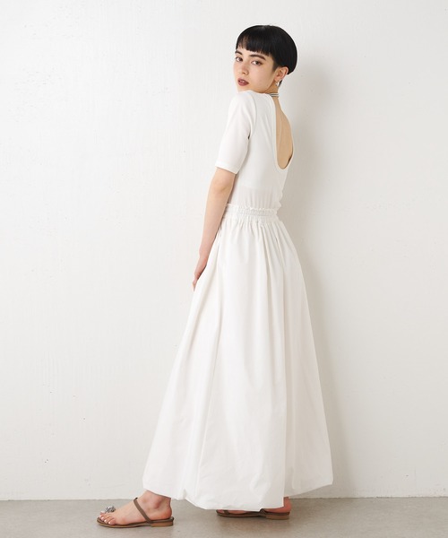 Whim Gazette(ウィムガゼット)の「【THE PAUSE】ドッキングバルーンワンピース(ワンピース・レディース・ブラック/オフホワイト・FREE)」の4枚目の写真