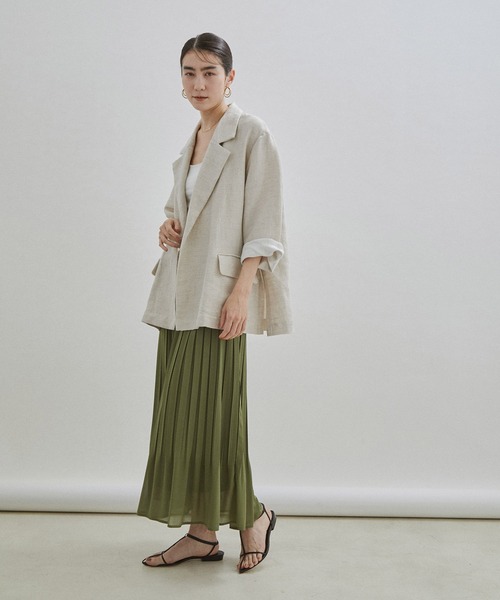 SALON adam et rope'(サロン アダム エ ロペ)の「【WEB限定】【手洗い可能】シフォンシアープリーツスカート(スカート・レディース・ライトグレー/カーキ/ブルー系その他3・FREE)」の12枚目の写真