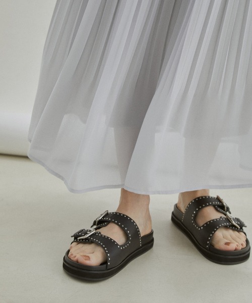 SALON adam et rope'(サロン アダム エ ロペ)の「【WEB限定】【手洗い可能】シフォンシアープリーツスカート(スカート・レディース・ライトグレー/カーキ/ブルー系その他3・FREE)」の7枚目の写真