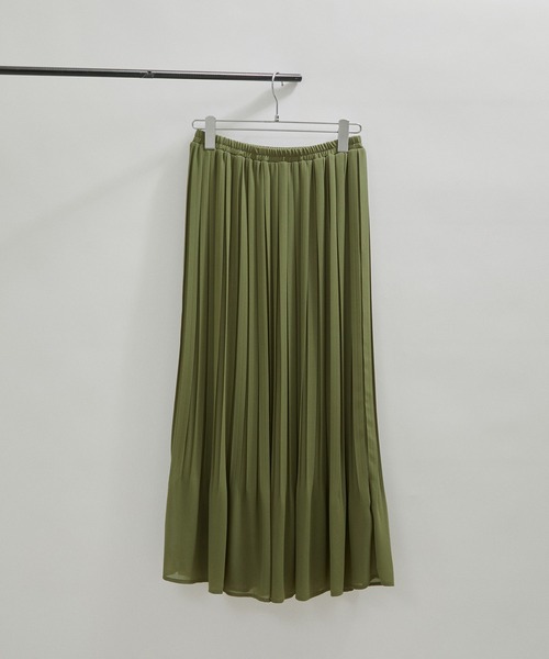 SALON adam et rope'(サロン アダム エ ロペ)の「【WEB限定】【手洗い可能】シフォンシアープリーツスカート(スカート・レディース・ライトグレー/カーキ/ブルー系その他3・FREE)」の22枚目の写真