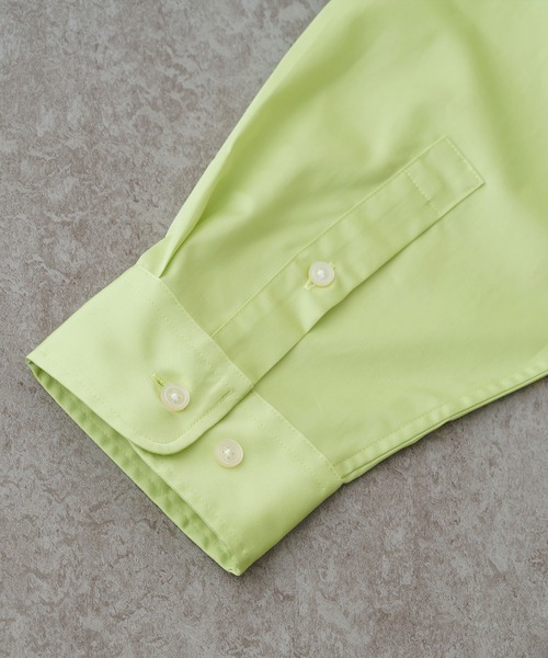BRICK & SONS（ブリックアンドサンズ）の「リラックスバックプリーツシャツ＜シャルトルーズグリーン＞（シャツ/ブラウス・メンズ・イエロー×グリーン・XS/L/M/LL/S）」の2枚目の写真