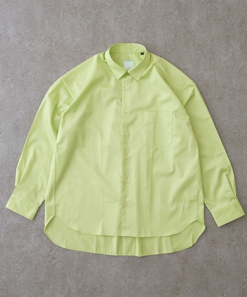 BRICK & SONS（ブリックアンドサンズ）の「リラックスバックプリーツシャツ＜シャルトルーズグリーン＞（シャツ/ブラウス・メンズ・イエロー×グリーン・XS/L/M/LL/S）」の13枚目の写真