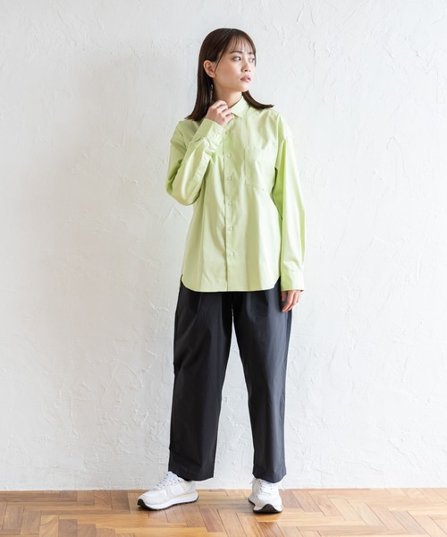 BRICK & SONS（ブリックアンドサンズ）の「リラックスバックプリーツシャツ＜シャルトルーズグリーン＞（シャツ/ブラウス・メンズ・イエロー×グリーン・XS/L/M/LL/S）」の10枚目の写真