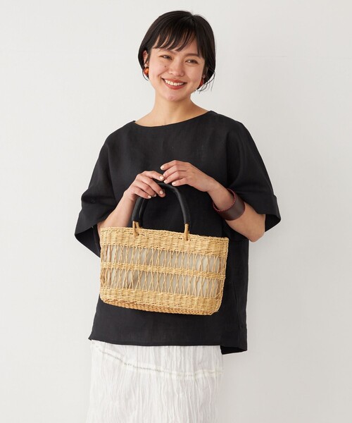 SHIPS Colors(シップス カラーズ)の「SHIPS Colors:トートバッグ(かごバッグ・レディース・ブラック/ナチュラル・ONE SIZE)」の13枚目の写真