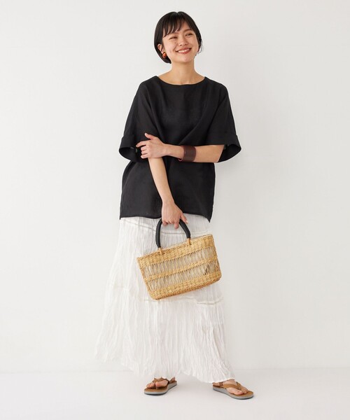 SHIPS Colors(シップス カラーズ)の「SHIPS Colors:トートバッグ(かごバッグ・レディース・ブラック/ナチュラル・ONE SIZE)」の14枚目の写真