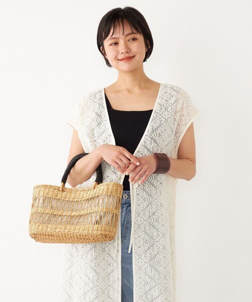 SHIPS Colors(シップス カラーズ)の「SHIPS Colors:トートバッグ(かごバッグ・レディース・ブラック/ナチュラル・ONE SIZE)」の16枚目の写真
