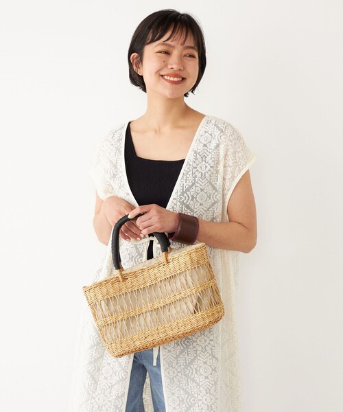 SHIPS Colors(シップス カラーズ)の「SHIPS Colors:トートバッグ(かごバッグ・レディース・ブラック/ナチュラル・ONE SIZE)」の18枚目の写真