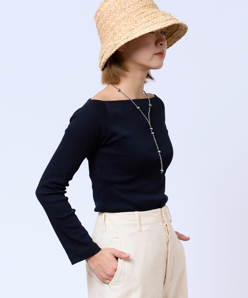 IENA LA BOUCLE コンパクトベアボートネックカットソー IENA LA BOUCLE コンパクトベアボートネックカットソー（Tシャツ