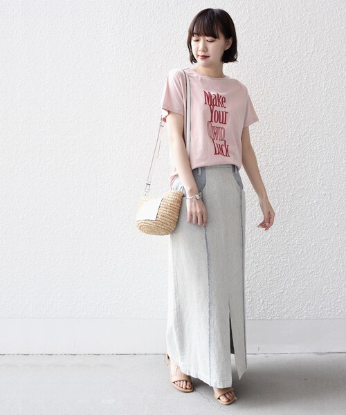 SHIPS（シップス）の「* オーガニックコットン 2パターン ロゴ TEE◆（Tシャツ/カットソー・レディース・ダークグレー/ライトピンク/ピンク/ライトホワイト/ホワイト/チャコールグレー・ONE SIZE）」の14枚目の写真