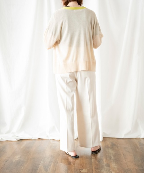 COMMRE（コムル）の「シアーVネックニットカーディガン（カーディガン/ボレロ・レディース・ベージュ/ライム/オレンジ/チャコールグレー・FREE）」の21枚目の写真