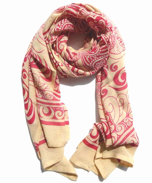 チャイハネ（チャイハネ）の「【チャイハネ】トライバルストール（ストール/ショール・レディース・ブラック/アイボリー/ホワイト/カーキ/オレンジ/ピンク/レッド/イエロー/ブルー/グリーン/パープル/ネイビー/ブラウン/オレンジ系その他/ライトブルー・FREE）」の3枚目の写真