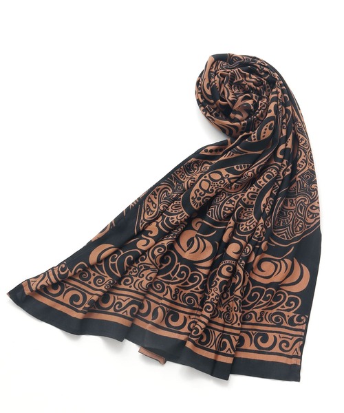 チャイハネ（チャイハネ）の「【チャイハネ】トライバルストール（ストール/ショール・レディース・ブラック/アイボリー/ホワイト/カーキ/オレンジ/ピンク/レッド/イエロー/ブルー/グリーン/パープル/ネイビー/ブラウン/オレンジ系その他/ライトブルー・FREE）」の4枚目の写真