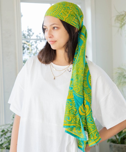 チャイハネ（チャイハネ）の「【チャイハネ】トライバルストール（ストール/ショール・レディース・ブラック/アイボリー/ホワイト/カーキ/オレンジ/ピンク/レッド/イエロー/ブルー/グリーン/パープル/ネイビー/ブラウン/オレンジ系その他/ライトブルー・FREE）」の11枚目の写真