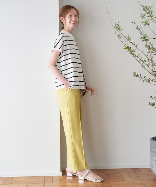 ROPE' PICNIC(ロペピクニック)の「ラク美tee/トルコオーガニックコットンモックネックフレンチスリーブトップス(Tシャツ/カットソー・レディース・ブラック/オフホワイト/イエロー/ブルー/ホワイト系その他5・38)」の12枚目の写真