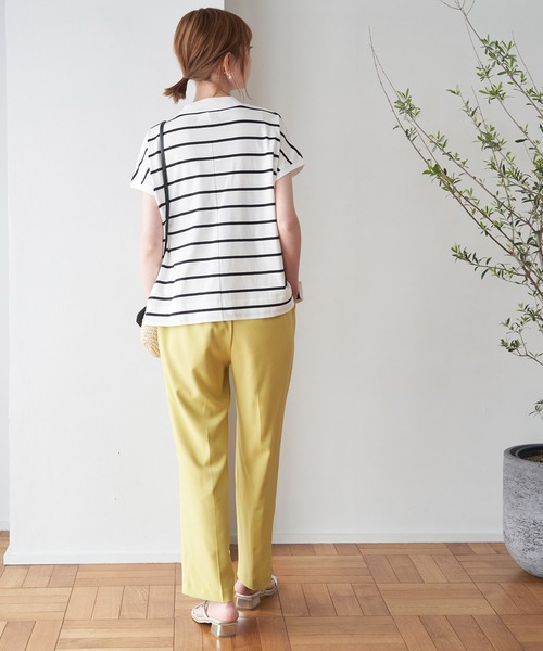 ROPE' PICNIC(ロペピクニック)の「ラク美tee/トルコオーガニックコットンモックネックフレンチスリーブトップス(Tシャツ/カットソー・レディース・ブラック/オフホワイト/イエロー/ブルー/ホワイト系その他5・38)」の13枚目の写真