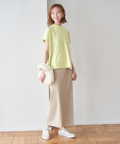 ROPE' PICNIC(ロペピクニック)の「ラク美tee/トルコオーガニックコットンモックネックフレンチスリーブトップス(Tシャツ/カットソー・レディース・ブラック/オフホワイト/イエロー/ブルー/ホワイト系その他5・38)」の19枚目の写真