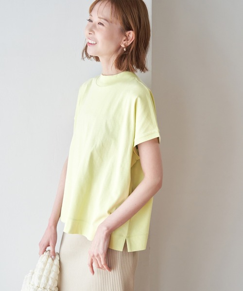 ROPE' PICNIC(ロペピクニック)の「ラク美tee/トルコオーガニックコットンモックネックフレンチスリーブトップス(Tシャツ/カットソー・レディース・ブラック/オフホワイト/イエロー/ブルー/ホワイト系その他5・38)」の22枚目の写真