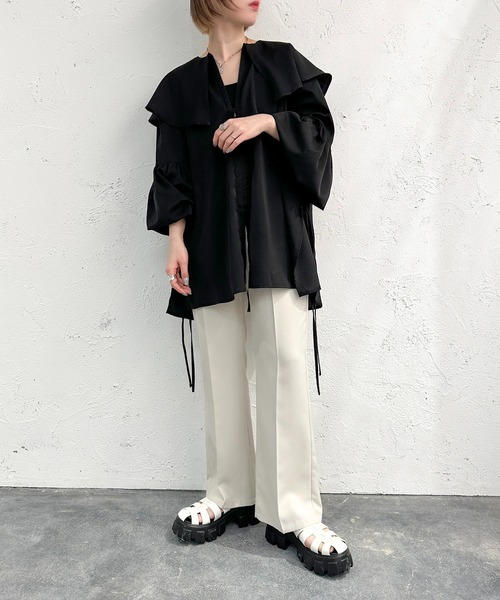 apres jour mignon（アプレジュールミニョン）の「前ジップサイドオープンブラウス【ZOZOTOWN限定アイテム】（シャツ/ブラウス・レディース・オフホワイト/ブラック/グレイッシュベージュ・フリー/X-LARGE）」の16枚目の写真