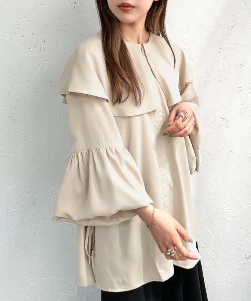 apres jour mignon（アプレジュールミニョン）の「前ジップサイドオープンブラウス【ZOZOTOWN限定アイテム】（シャツ/ブラウス・レディース・オフホワイト/ブラック/グレイッシュベージュ・フリー/X-LARGE）」の18枚目の写真