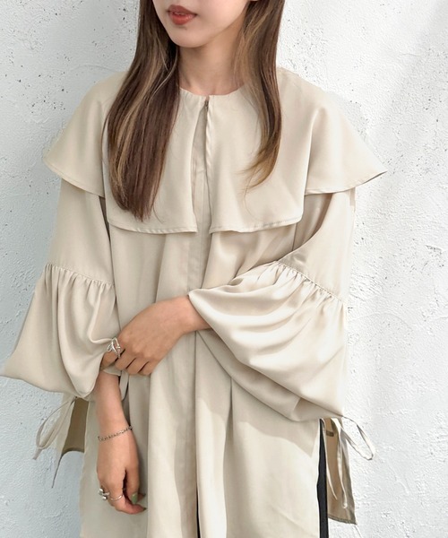 apres jour mignon（アプレジュールミニョン）の「前ジップサイドオープンブラウス【ZOZOTOWN限定アイテム】（シャツ/ブラウス・レディース・オフホワイト/ブラック/グレイッシュベージュ・フリー/X-LARGE）」の19枚目の写真