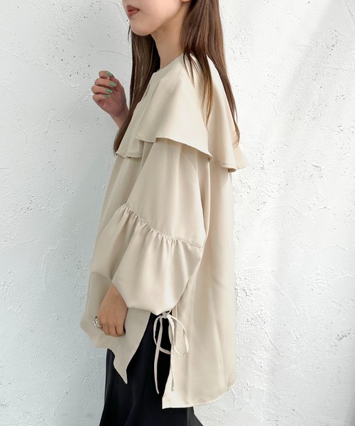 apres jour mignon（アプレジュールミニョン）の「前ジップサイドオープンブラウス【ZOZOTOWN限定アイテム】（シャツ/ブラウス・レディース・オフホワイト/ブラック/グレイッシュベージュ・フリー/X-LARGE）」の20枚目の写真