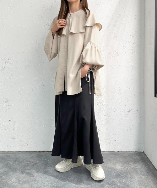 apres jour mignon（アプレジュールミニョン）の「前ジップサイドオープンブラウス【ZOZOTOWN限定アイテム】（シャツ/ブラウス・レディース・オフホワイト/ブラック/グレイッシュベージュ・フリー/X-LARGE）」の21枚目の写真