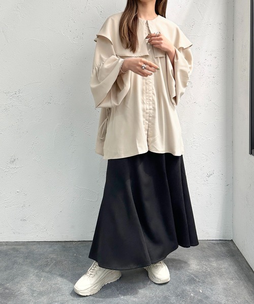 apres jour mignon（アプレジュールミニョン）の「前ジップサイドオープンブラウス【ZOZOTOWN限定アイテム】（シャツ/ブラウス・レディース・オフホワイト/ブラック/グレイッシュベージュ・フリー/X-LARGE）」の22枚目の写真