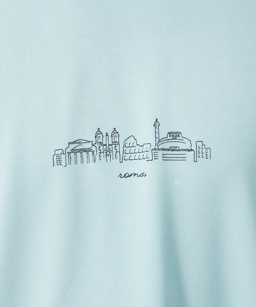 ABAHOUSE GRAY（アバハウスグレイ）の「【CITY】刺繍 ポンチ 半袖 Tシャツ（Tシャツ/カットソー・メンズ・ホワイト/ブラック/ネイビー/グリーン/セージグリーン・46/48）」の9枚目の写真