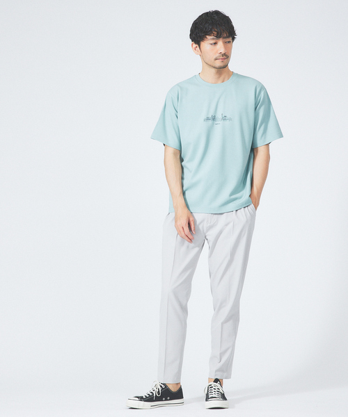 ABAHOUSE GRAY（アバハウスグレイ）の「【CITY】刺繍 ポンチ 半袖 Tシャツ（Tシャツ/カットソー・メンズ・ホワイト/ブラック/ネイビー/グリーン/セージグリーン・46/48）」の16枚目の写真