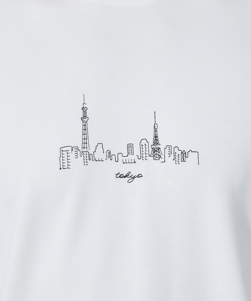 ABAHOUSE GRAY（アバハウスグレイ）の「【CITY】刺繍 ポンチ 半袖 Tシャツ（Tシャツ/カットソー・メンズ・ホワイト/ブラック/ネイビー/グリーン/セージグリーン・46/48）」の7枚目の写真