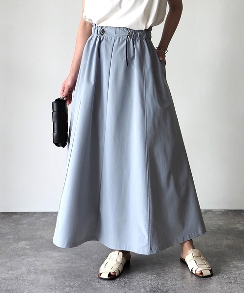 Riberry（リベリー）の「ウエストドロストカーゴフレアスカート（スカート・レディース・ライトグレー/カーキ/ブラック/アイボリー・MEDIUM）」の3枚目の写真