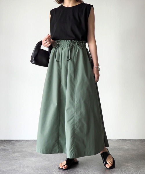 Riberry（リベリー）の「ウエストドロストカーゴフレアスカート（スカート・レディース・ライトグレー/カーキ/ブラック/アイボリー・MEDIUM）」の12枚目の写真