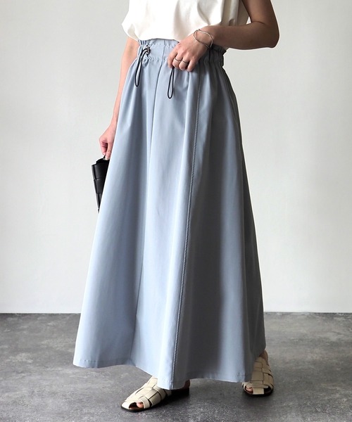 Riberry（リベリー）の「ウエストドロストカーゴフレアスカート（スカート・レディース・ライトグレー/カーキ/ブラック/アイボリー・MEDIUM）」の5枚目の写真