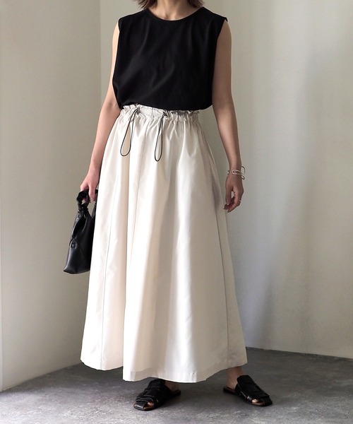 Riberry（リベリー）の「ウエストドロストカーゴフレアスカート（スカート・レディース・ライトグレー/カーキ/ブラック/アイボリー・MEDIUM）」の8枚目の写真